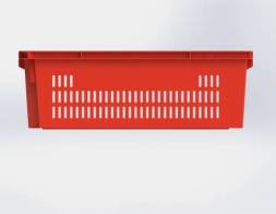 Ящик пластиковый пищевой конусный перфорированный, 600х400х200 мм, красный [12.433.99.PE.R]