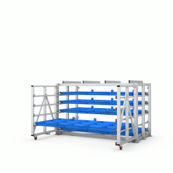 Стеллаж с выкатными полками для листового металла 3000х1500