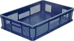 Ящик пластиковый перфорированный, 600×400×140 мм, 27 л, белый [705.01.02 м]