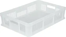 Ящик пластиковый перфорированный, 600x400x140 мм, 27 л, белый [705.02.01 м]