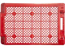 Ящик пластиковый с перфорированными стенками и дном, 600х400х250 мм, красный [125]