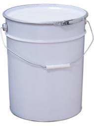Ведро металлическое, ВМо 25б, 25 л, крышка-обруч, белый [5054]