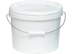Ведро пластиковое круглое с белой крышкой и металлической ручкой, 11 л [3756]