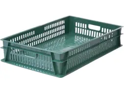 Ящик пластиковый сплошной, 740x465x145 мм, 39 л, зеленый [404-Т-1]